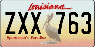 LA license plate ZXX763