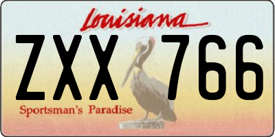LA license plate ZXX766