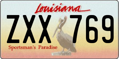 LA license plate ZXX769