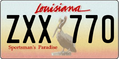 LA license plate ZXX770