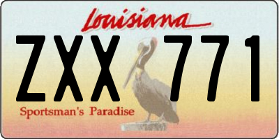 LA license plate ZXX771