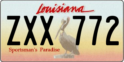 LA license plate ZXX772