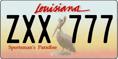 LA license plate ZXX777
