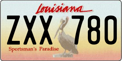 LA license plate ZXX780