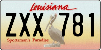 LA license plate ZXX781