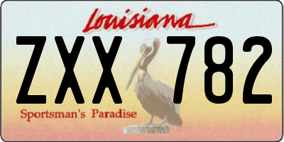 LA license plate ZXX782