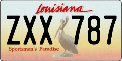 LA license plate ZXX787