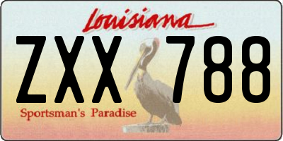 LA license plate ZXX788