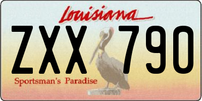 LA license plate ZXX790