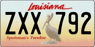 LA license plate ZXX792