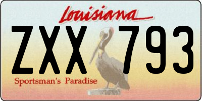 LA license plate ZXX793