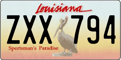 LA license plate ZXX794