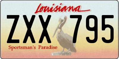 LA license plate ZXX795