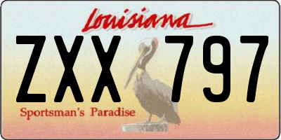 LA license plate ZXX797