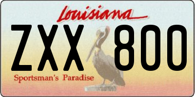 LA license plate ZXX800