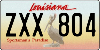 LA license plate ZXX804