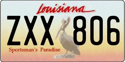 LA license plate ZXX806