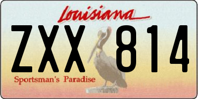 LA license plate ZXX814