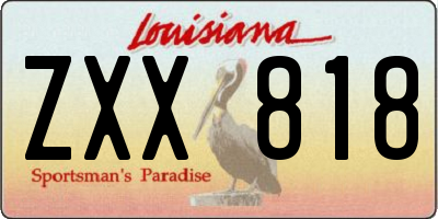 LA license plate ZXX818