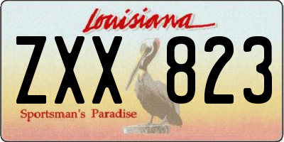 LA license plate ZXX823