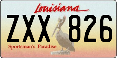 LA license plate ZXX826