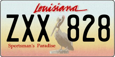 LA license plate ZXX828