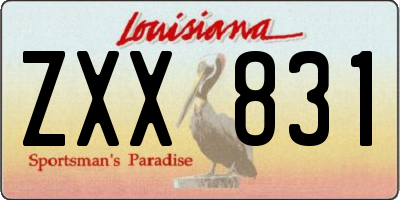 LA license plate ZXX831