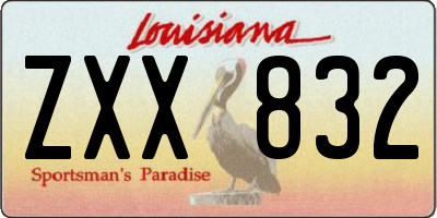 LA license plate ZXX832