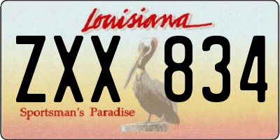 LA license plate ZXX834