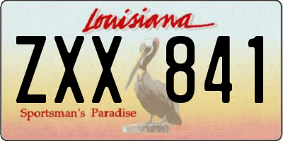 LA license plate ZXX841