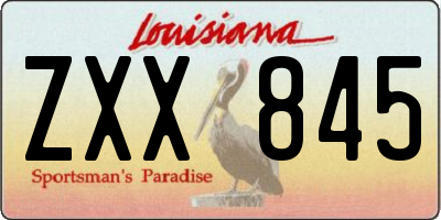 LA license plate ZXX845