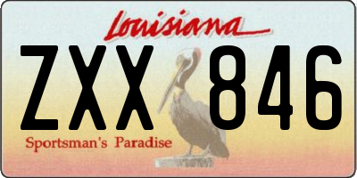 LA license plate ZXX846