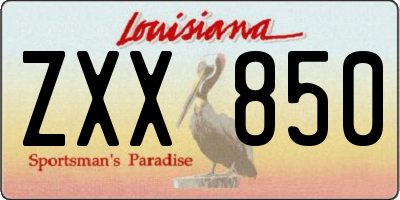 LA license plate ZXX850