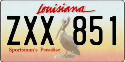 LA license plate ZXX851