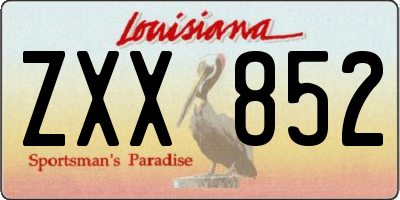 LA license plate ZXX852