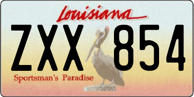 LA license plate ZXX854