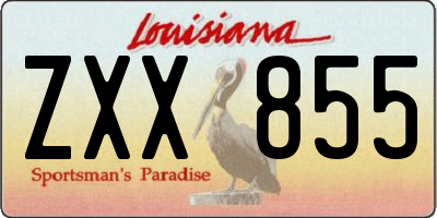 LA license plate ZXX855