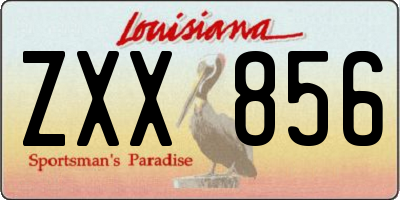 LA license plate ZXX856