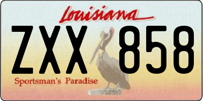 LA license plate ZXX858