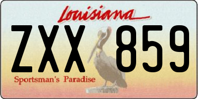 LA license plate ZXX859