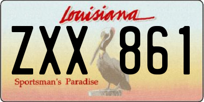 LA license plate ZXX861