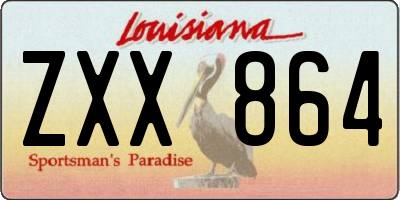 LA license plate ZXX864