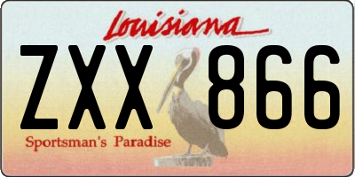 LA license plate ZXX866