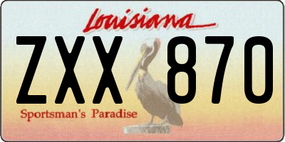 LA license plate ZXX870