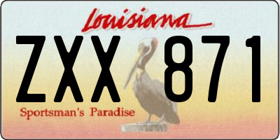 LA license plate ZXX871