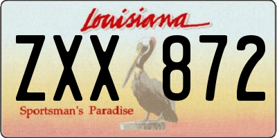 LA license plate ZXX872