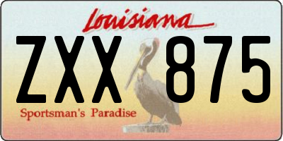 LA license plate ZXX875