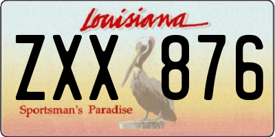 LA license plate ZXX876