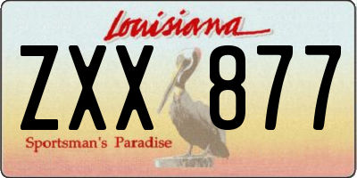 LA license plate ZXX877