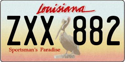 LA license plate ZXX882